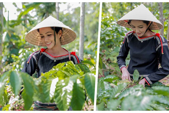Trong trang phục người Ê-Đê, nàng hoa hậu lại càng chiếm được cảm tình của 

khán giả